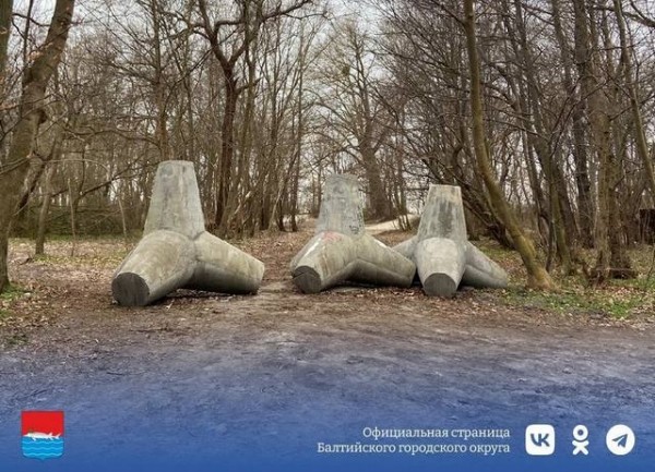 В Балтийске массово перекрывают пути к морю тетраподами В Балтийске массово перекрывают пути к морю тетраподами