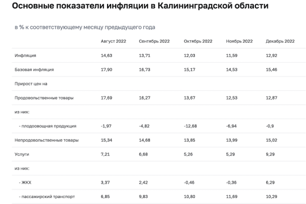 Импорт, логистика и свет: цены в Калининградской области растут быстрее, чем в целом по стране Импорт, логистика и свет: цены в Калининградской области растут быстрее, чем в целом по стране