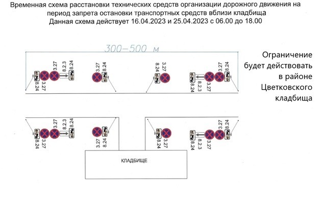 На Пасху и Радоницу ограничат парковку автомобилей у Цветковского кладбища
На Пасху и Радоницу ограничат парковку автомобилей у Цветковского кладбища