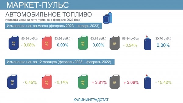 Калининградстат: Годовой рост дизельного топлива составил 3 % Калининградстат: Годовой рост дизельного топлива составил 3 %