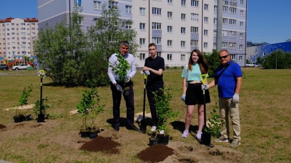 На Сельме выпускники-медалисты высадили 150 сиреней