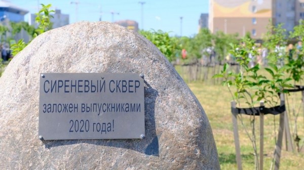 На Сельме выпускники-медалисты высадили 150 сиреней